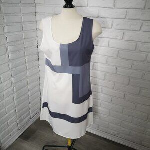 Unbranded Ladies Size XL White & Grey Sleeveless Lightweight Dress